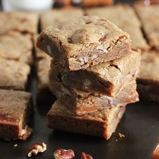 Salted Caramel and Pecan Blondies