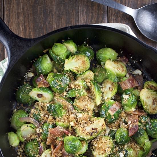 Sautéed Brussels Sprouts with Bacon