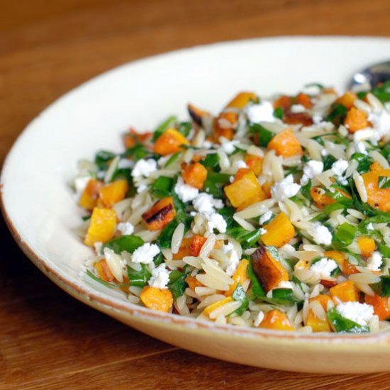 Orzo with Squash & Blue Cheese