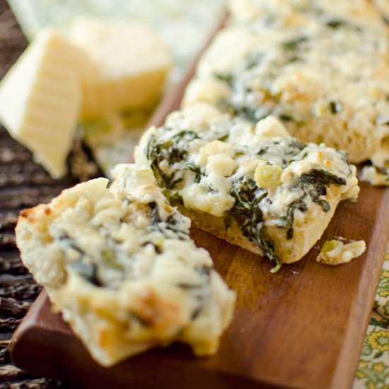 White Cheddar Spinach French Bread