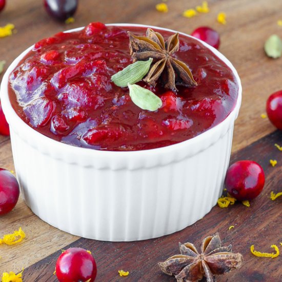 Spiced Apple Cider Cranberry Sauce