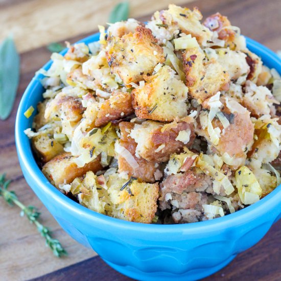 Apple Sage Sausage Stuffing