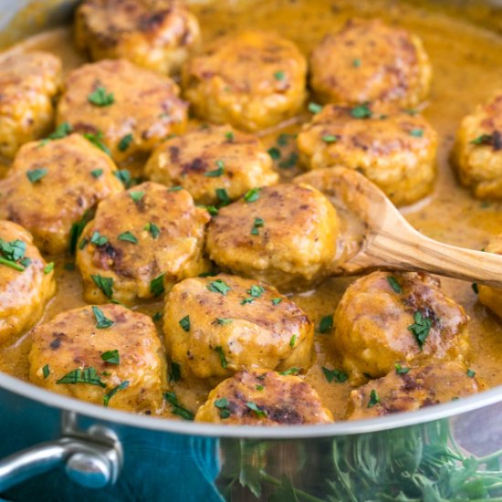 Chicken Meatballs in a Cream Sauce