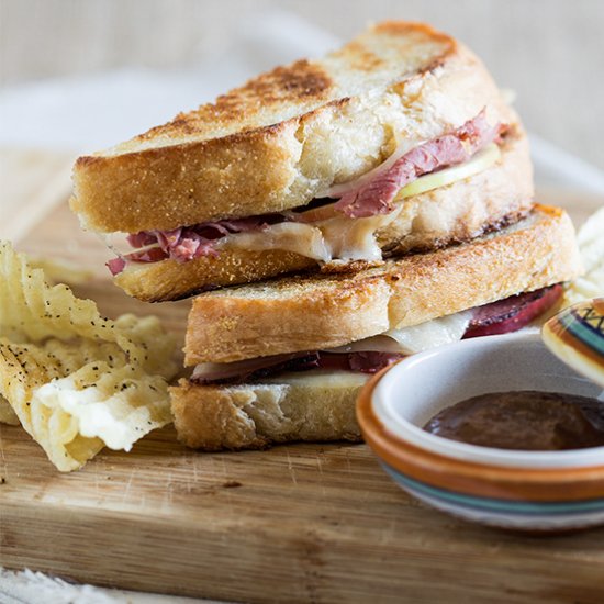 Pastrami and Apple Grilled Cheese