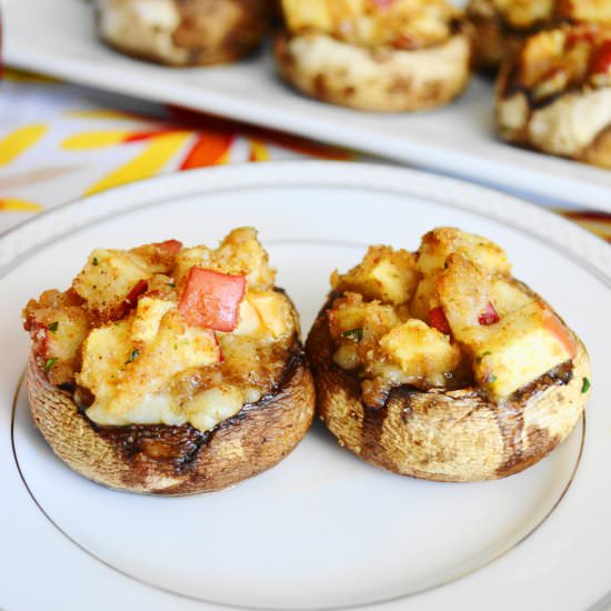 Apple Gruyere Stuffed Mushrooms