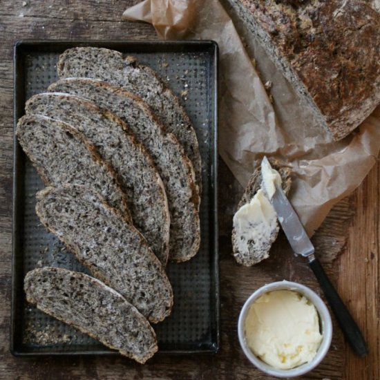 No Knead Seed Bread