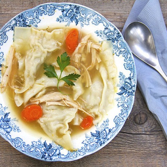 Turkey Kreplach Soup