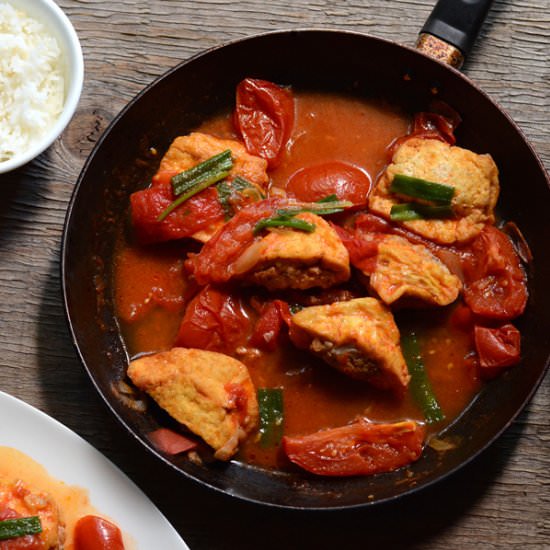 Pork-Stuffed Tofu In Tomato Sauce