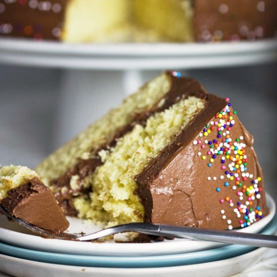 Yellow Cake + Chocolate Frosting