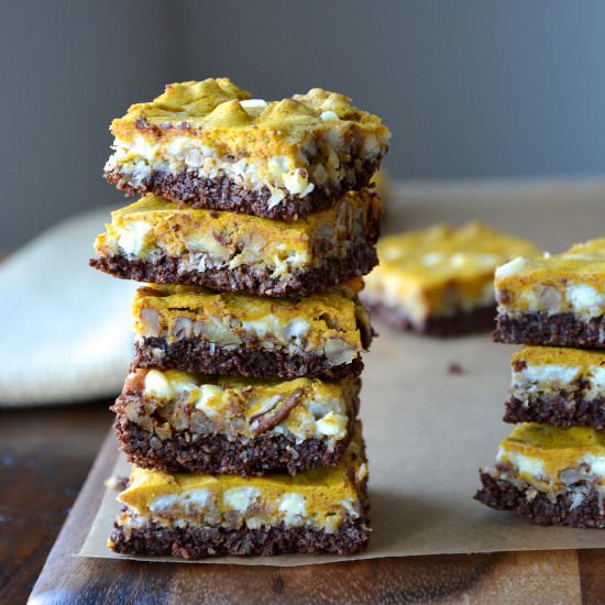 Flourless Pumpkin Magic Bars