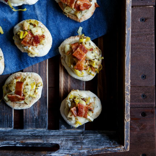 Apple, Bacon, Leek Pizza Bites