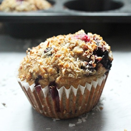 Very Berry Oat & Coconut Muffins