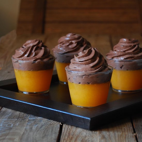 Clementine jelly chocolate mousse