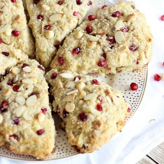 White Chocolate Pomegranate Scones