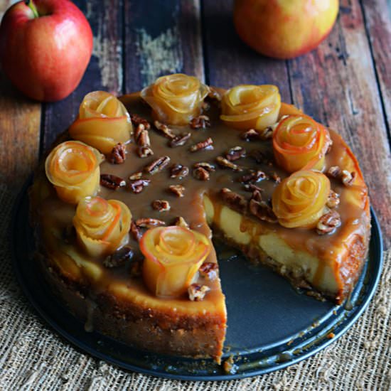 Satled Caramel Apple Cheesecake