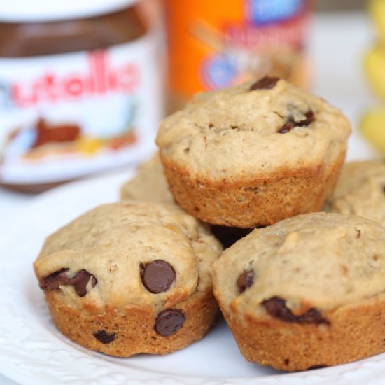 Nutella Peanut Butter Banana Muffins