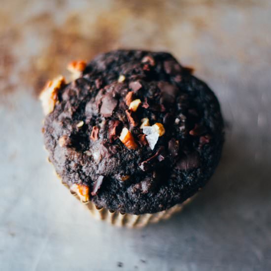 Chocolate Banana Nut Muffins