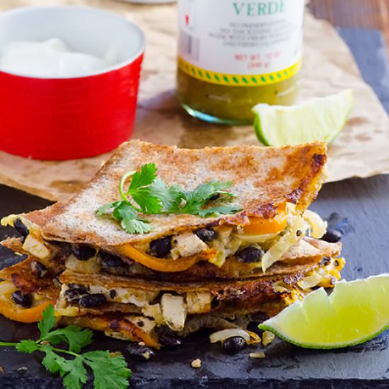 Lighter Fajita Quesadillas