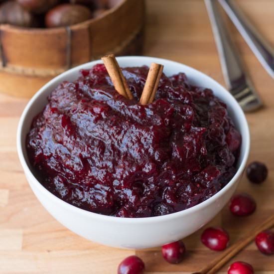 Boozy Bourbon Cranberry Sauce