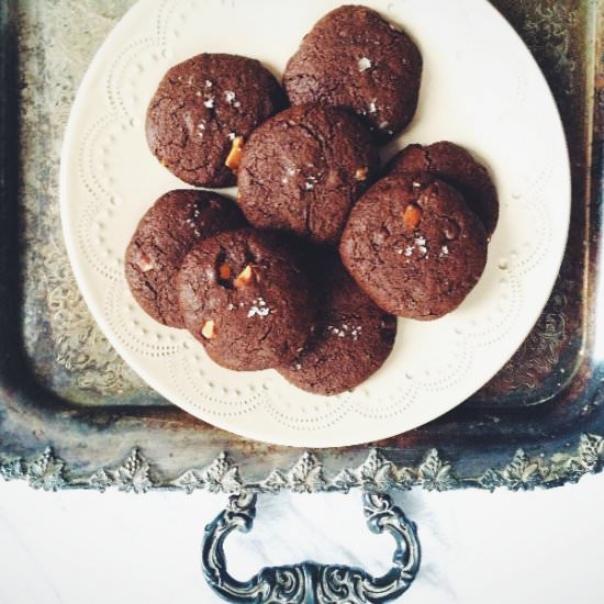 Salted Chocolate + Almond Cookies