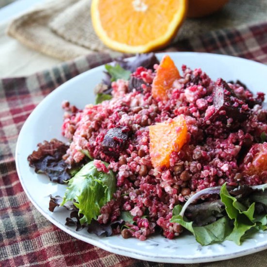 Lentil, Beet & Orange Quinoa Salad