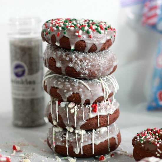 Peppermint Hot Chocolate Donuts