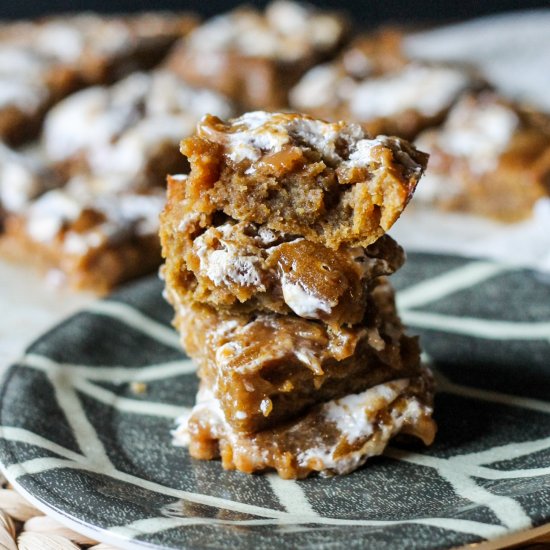 Pumpkin Caramel Fluff Bars