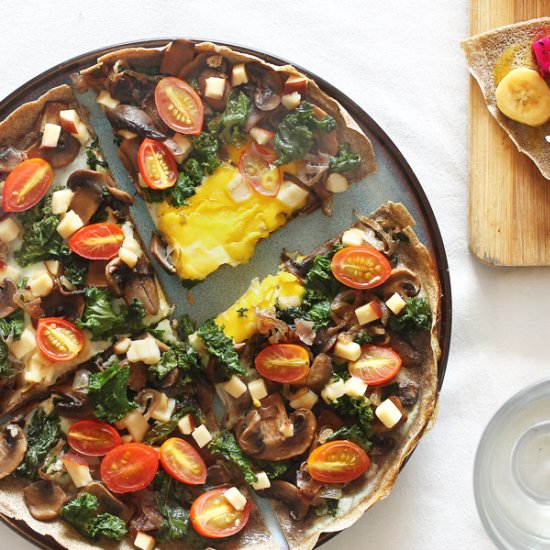 Vegetarian Buckwheat Pancake Pizza