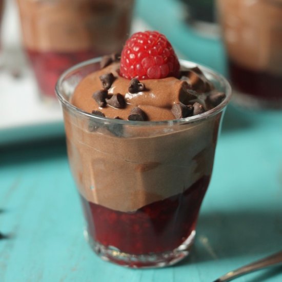 Chocolate & Raspberry Pudding Shots