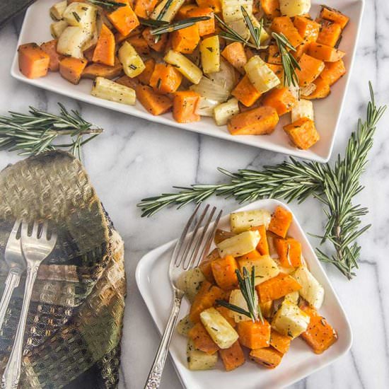 Cider Glaze Roasted Root Vegetables