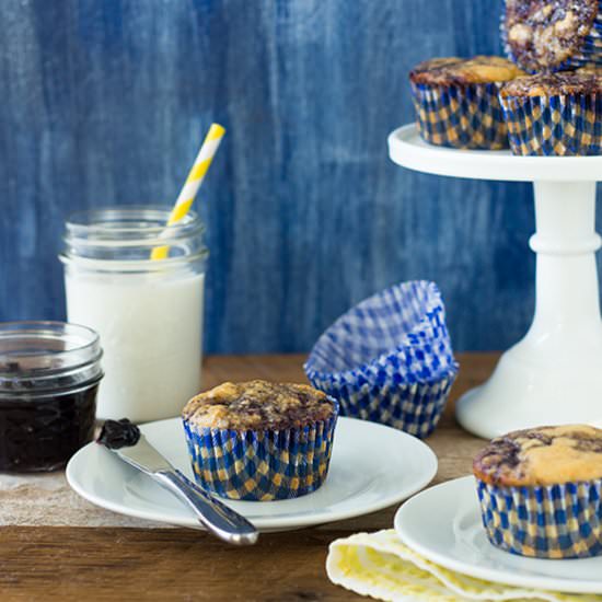 Blueberry Jam Buttermilk Muffins