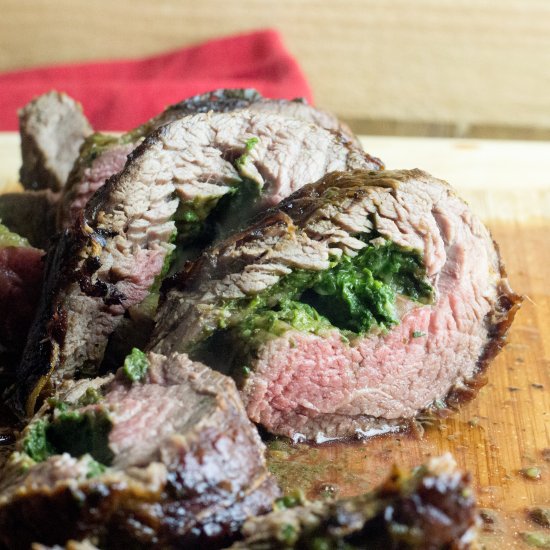 Flank Steak with Creamed Spinach