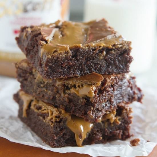 Fudgy Biscoff Swirl Brownies