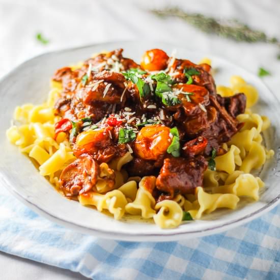 Braised Beef and Caramelized Veg