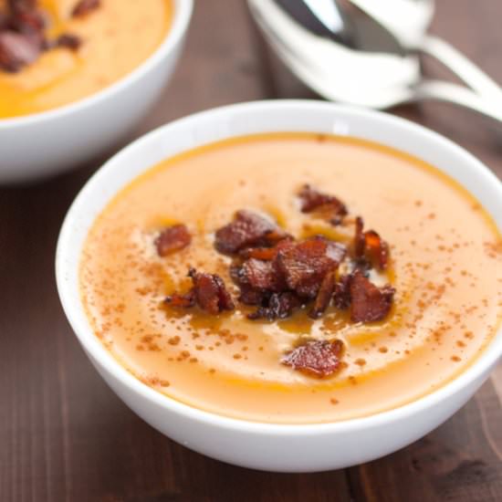 Sweet Potato Soup with Maple Bacon