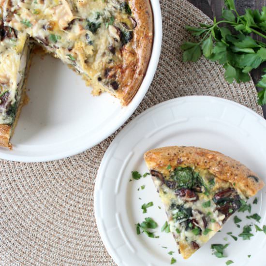 Turkey Quiche with Stuffing Crust