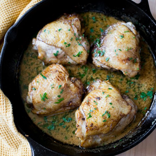 Baked Garlic Chicken w/ Lemon Sauce