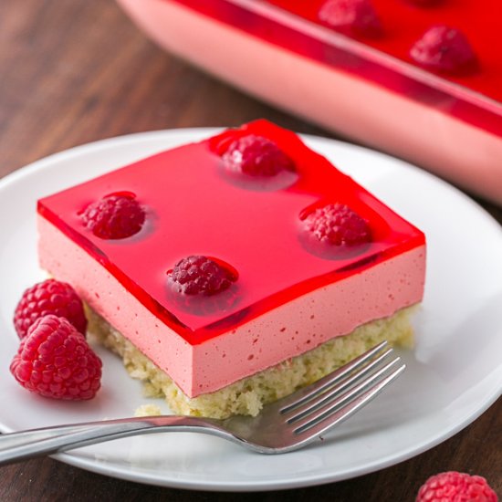 Raspberry Jello Cake