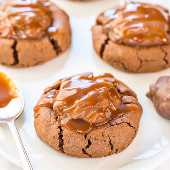 Chocolate PB Turtle Cookies