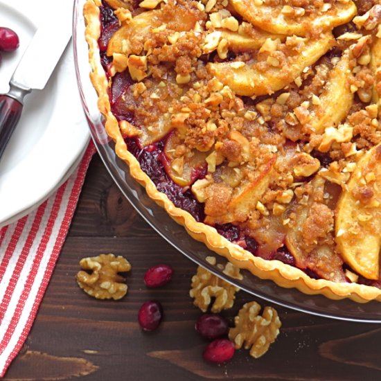 cranberry apple walnut tart