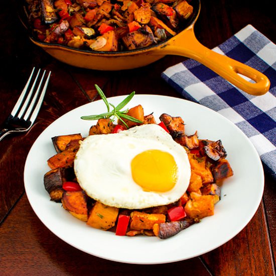 Easy Sweet Potato Hash with Bacon