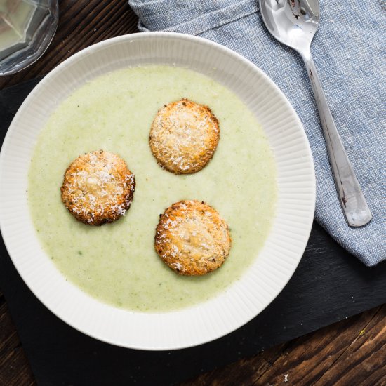 Leek Soup with Parmesan Croutons