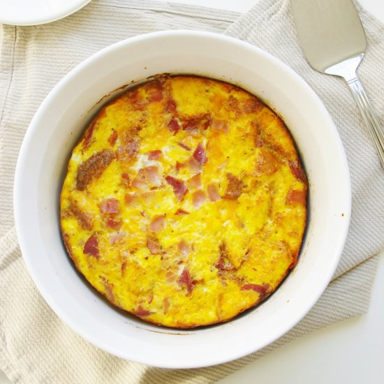 Ham and Cheddar Strata