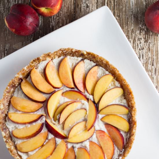 Raw Peach & Macadamia Cream Tart