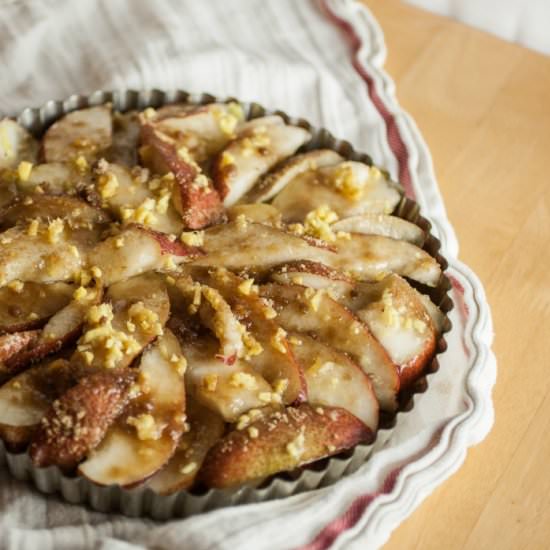 Walnut Crusted Pear-Ginger Tart