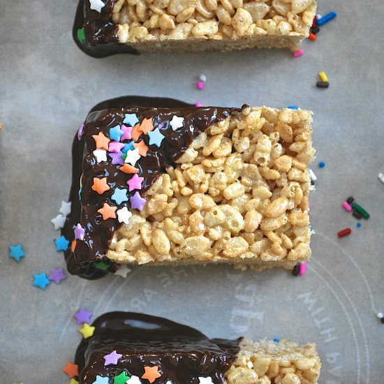 Chocolate Dipped Crispie Treats