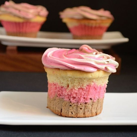 Neapolitan Cupcakes