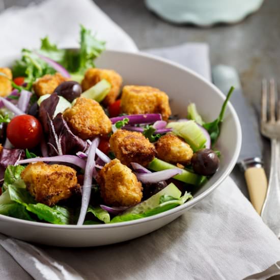 Greek Salad with Crumbed Feta