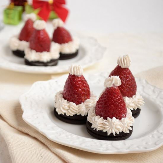 OREO Santa Hat Cookies