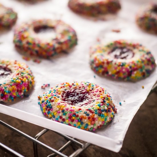 Rainbow Thumbprint Cookies